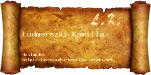 Ludmerszki Kamilla névjegykártya